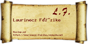 Laurinecz Füzike névjegykártya